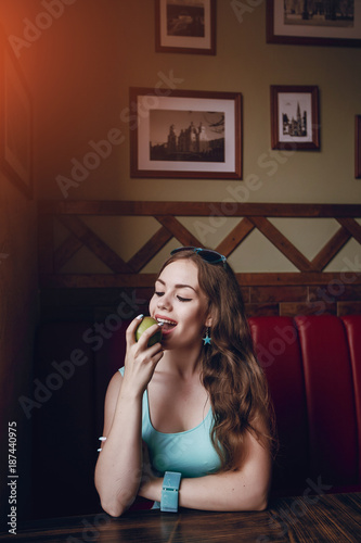  girl with fruit