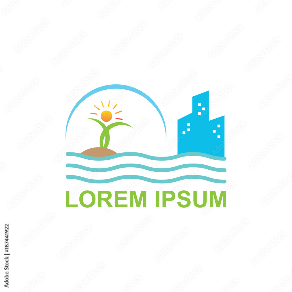 island logo. design template beach area island logo. design template beach area