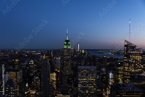 Night skyline of New York City. © santypan