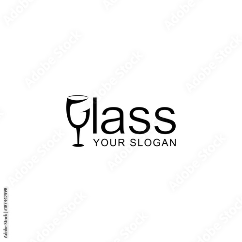 logo glass silhouette vector icon