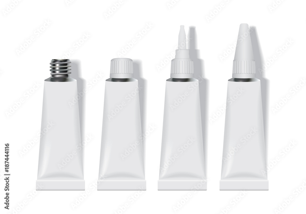 packaging for glue or cream is easy to change colors mock up vector template on white background