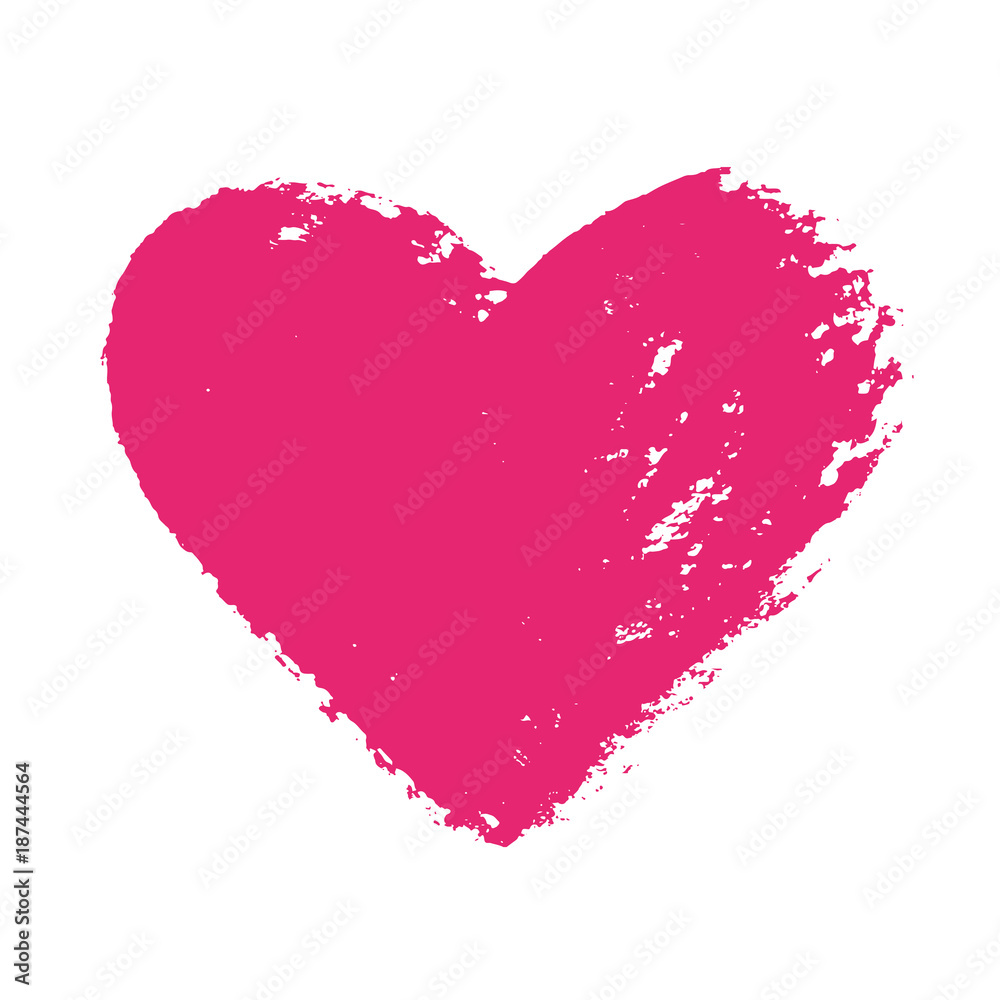 Watercolor heart isolated on white / Vector illustration