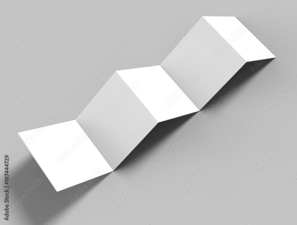 Accordion fold square brochure, ten page leaflet, concertina fold