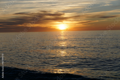 sunrise at the edge of the mediterranean sea