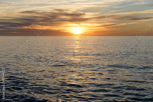 Sunrise on the French coast of the mediterannee sea