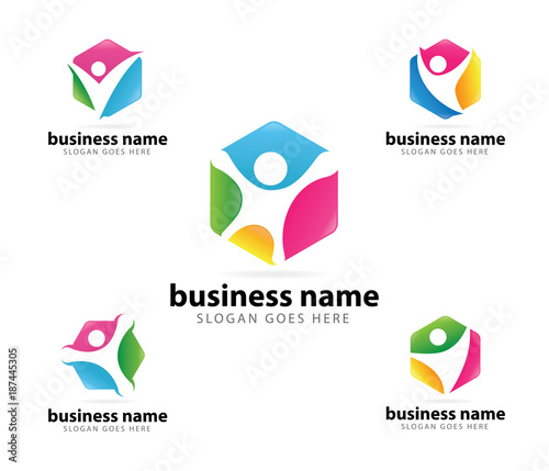 unity organization community social logo set