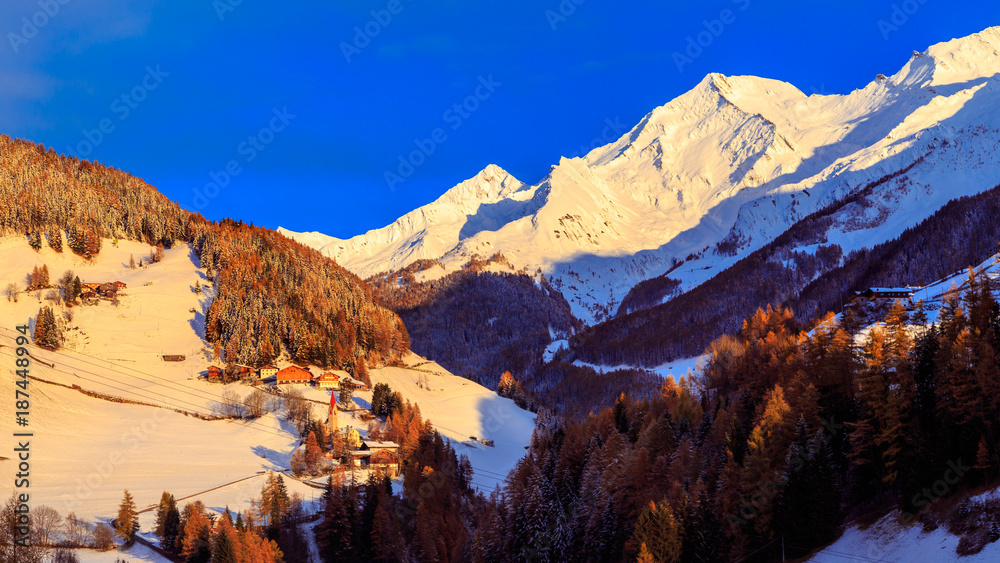colorful sunset in the Valle Aurina
