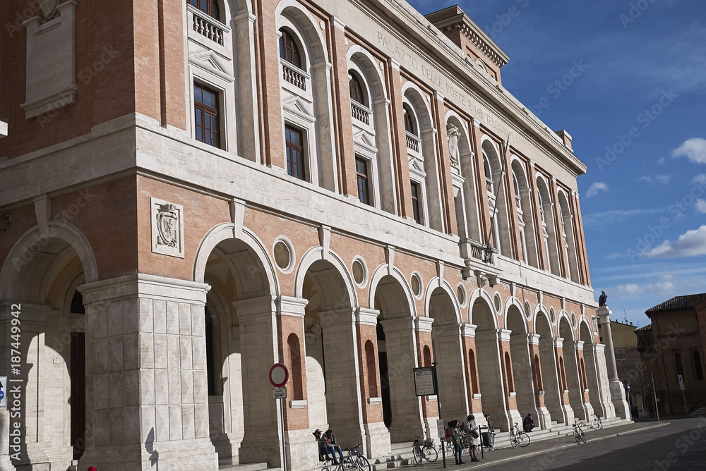 Forli, Italy - January 03, 2018 : 'Palazzo delle Poste' building