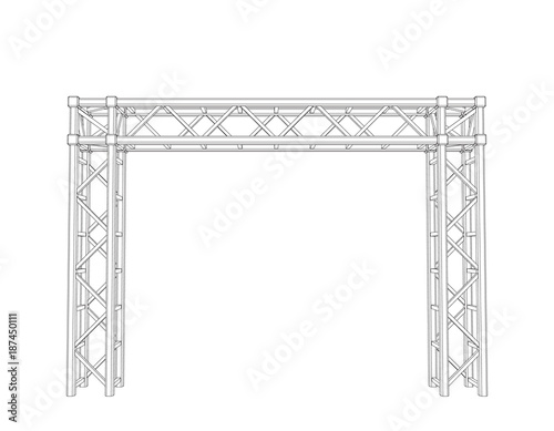 Truss construction. Isolated on white background. Vector outline illustration.