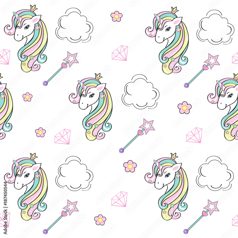 beautiful unicorn seamless pattern Adobe Stock