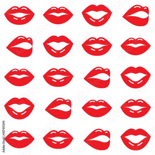 Valentine's Day vector pattern, red lips seamless background, love vector design
 