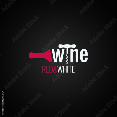 wine bottle logo on black background
