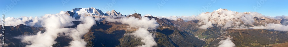 Panoramic view of mount Marmolada