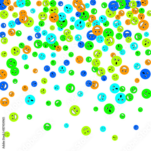 Fototapeta Naklejka Na Ścianę i Meble -  Vector Confetti Background Pattern. Element of design. Colored emoticons on a white background