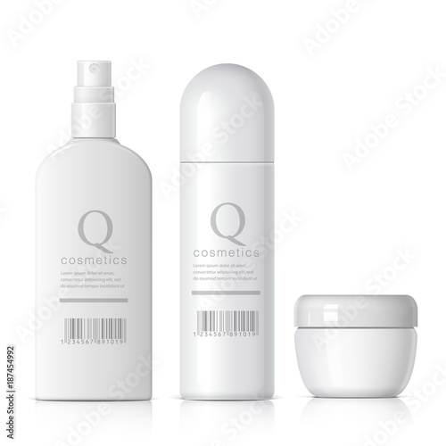 Realistic Cosmetic bottle can sprayer container.