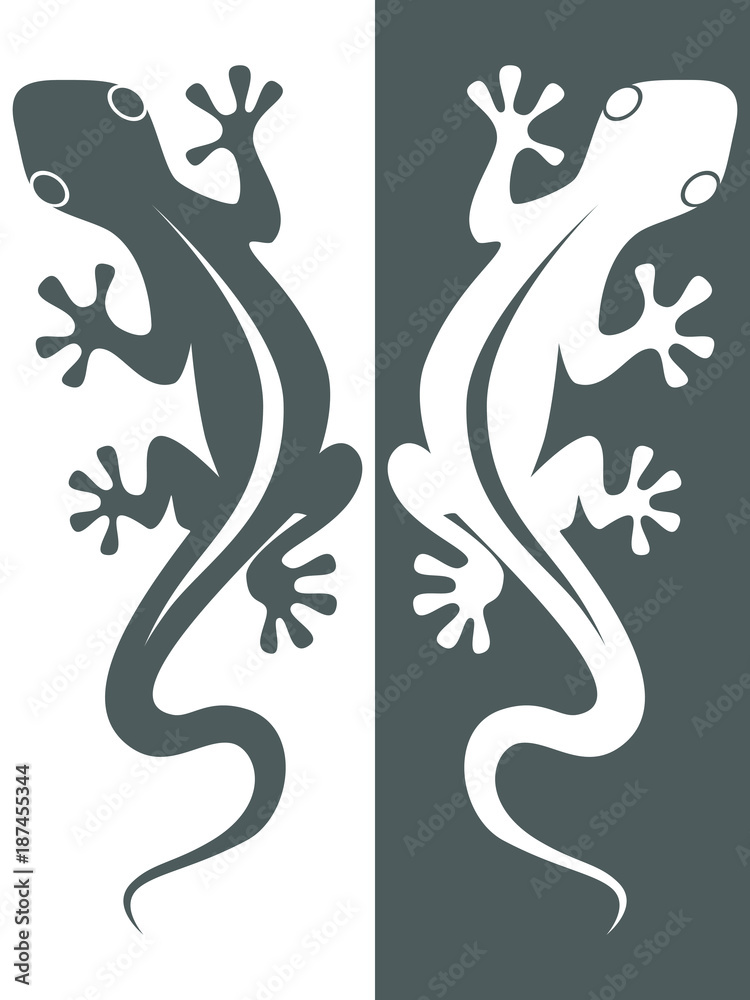 Abstract icon symbol or sign lizard isolated on white and black background. Vector illustration Abstract icon symbol or sign lizard isolated on white and black background. Vector illustration