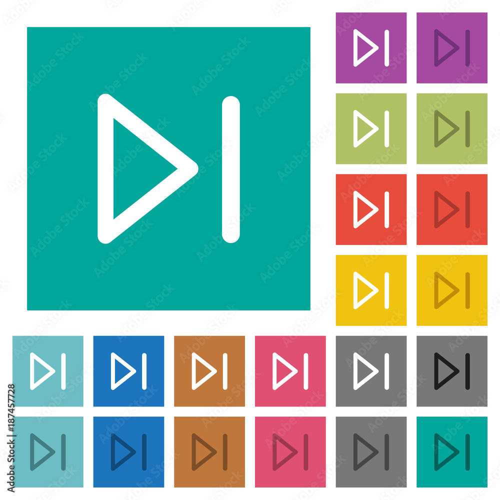 Media next square flat multi colored icons Media next square flat multi colored icons