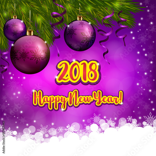 Christmas pink background with 2018 New Year numbers