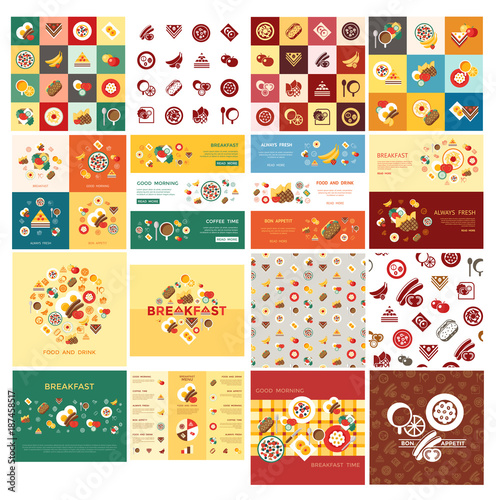 Digital vector breakfast meal fresh food