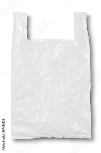Blank plastic bag mock up isolated