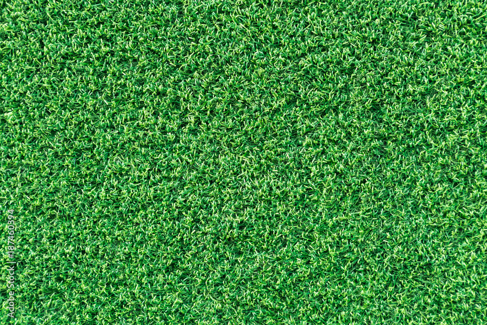 Fototapeta premium Green grass texture or green grass background for golf course. soccer field or sports background concept design. Artificial green grass.