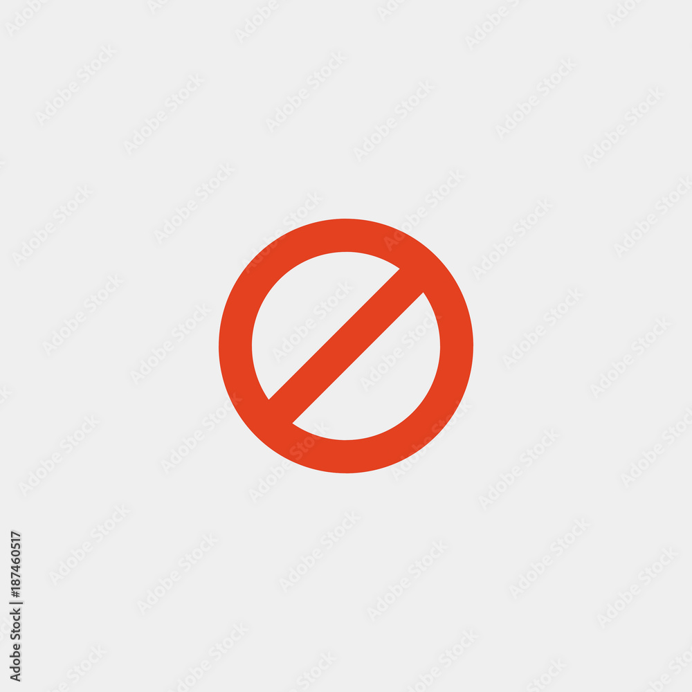 Prohibition flat vector icon. Banned flat vector icon. Warning flat vector icon Prohibition flat vector icon. Banned flat vector icon. Warning flat vector icon