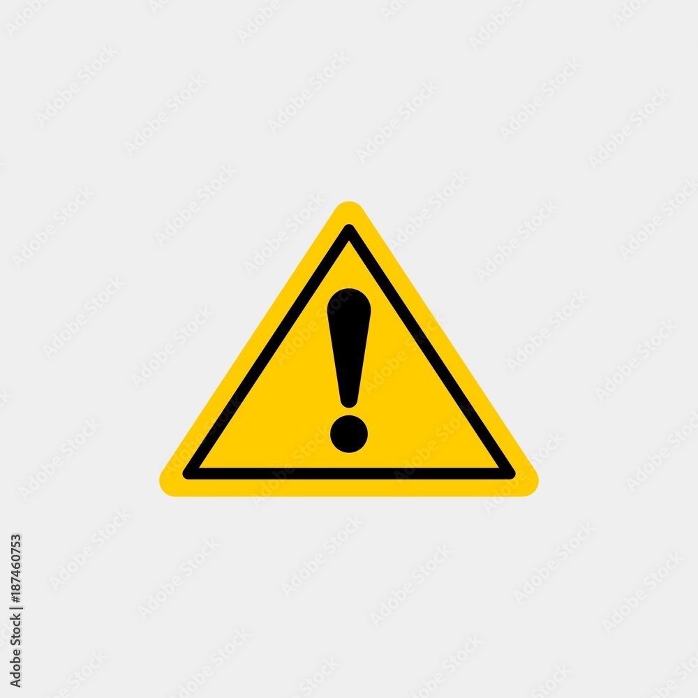 Warning sign flat vector design Warning sign flat vector design