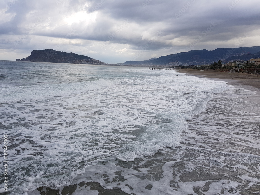 Rainy day at sea coast Rainy day at sea coast