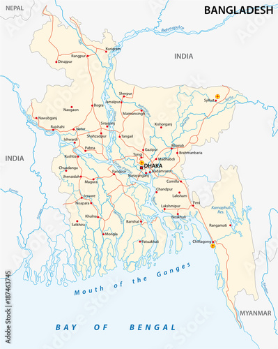 A bangladesh country road vector map