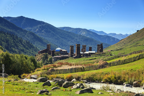 Village in mountains photo