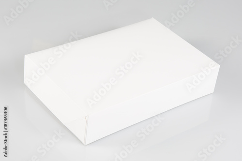 Closed white cardboard Box or paper box, isolated on White background
