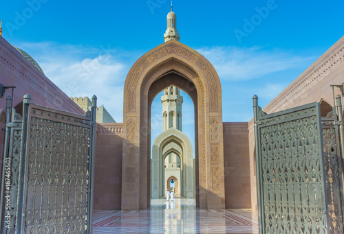 entrance to the Grand Mosque, Muscat, Oman photo