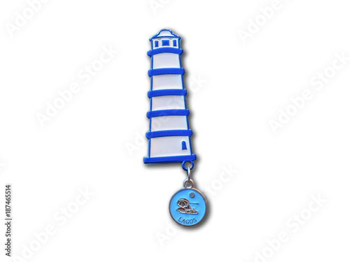 Lagos (Portugal) souvenir refrigerator magnet isolated on white background