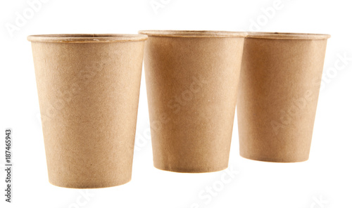 paper cups isolated on white background