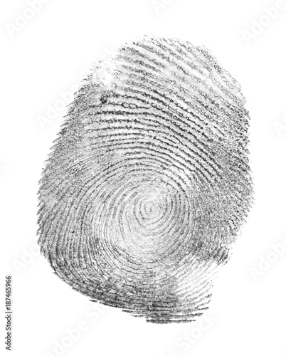 black fingerprint isolated on white background