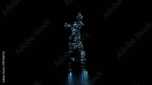 Tanzender Motion Capture Figur bestehend aus Linien und Punkten