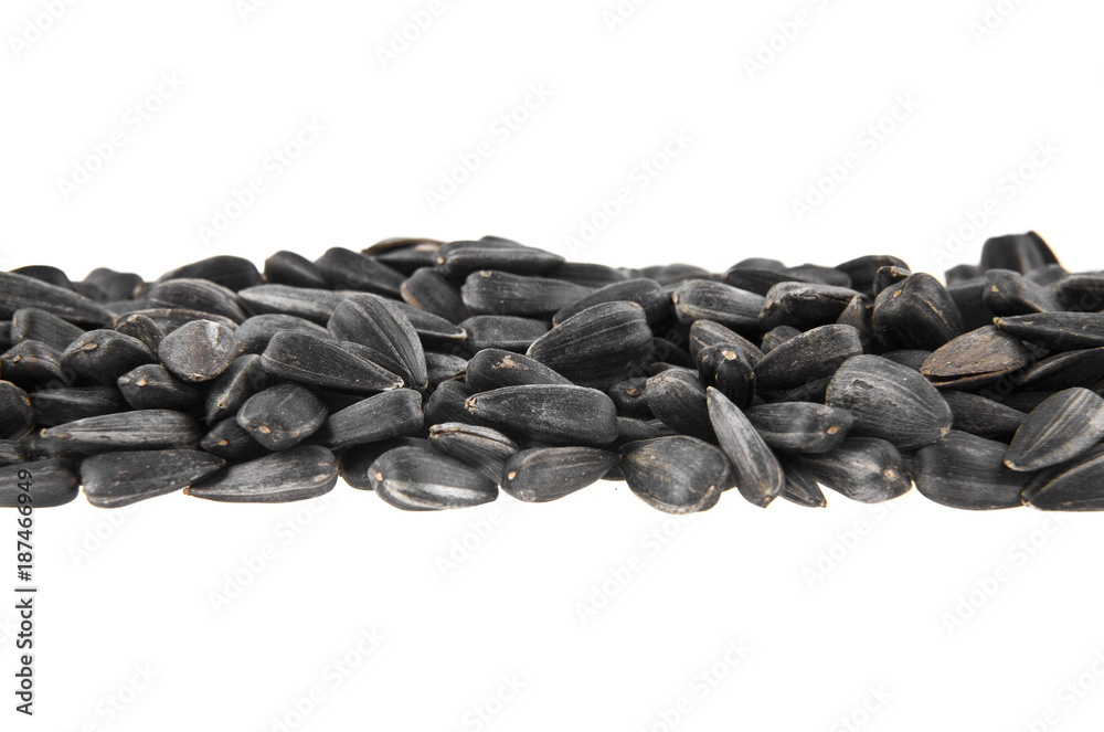 Sunflower seeds isolated on white background