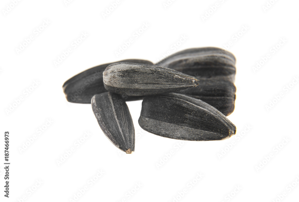 Sunflower seeds isolated on white background