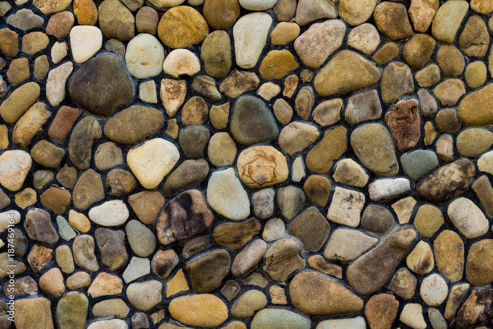 Wall of sea pebbles Wall of sea pebbles