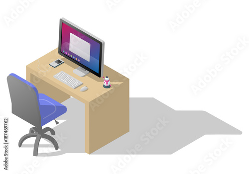 Isometric workplace isolated