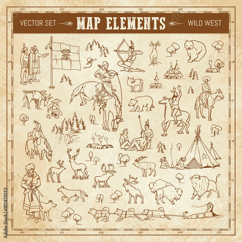 Wild West Illustrations Set