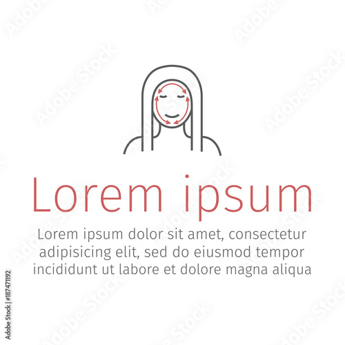 Cosmetic surgery line icon. Woman face. Vector illustration
