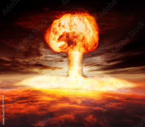 Atomic bomb explosion mushroom