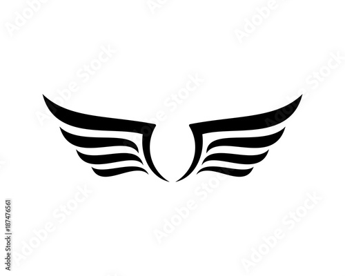 Simple Flying Double Wings Symbol Modern Logo Vector