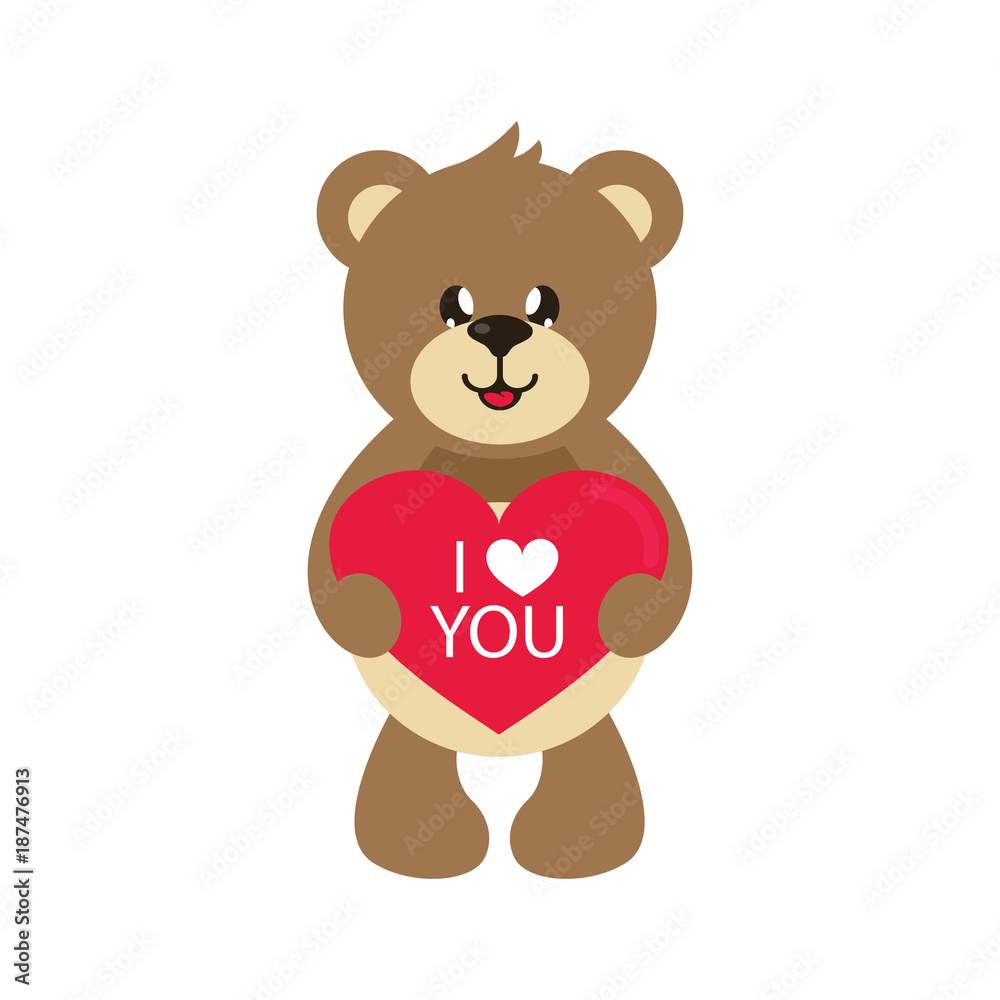 Obraz premium cartoon lovely teddy