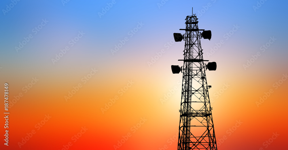 silhouette antennas on sunset time silhouette antennas on sunset time