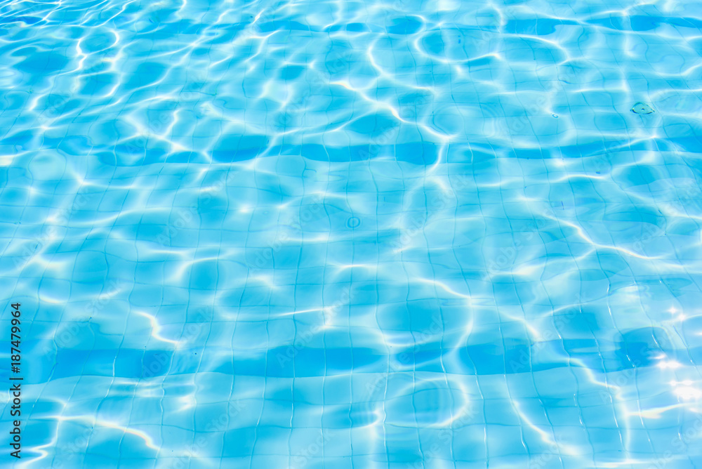 Water abstract background, Swimming pool rippled.Under water tile of swimming pool floor.