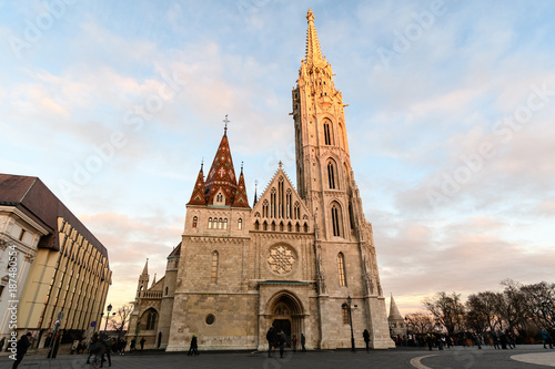 Matthias Church, Budapest, Hungary at sunset 