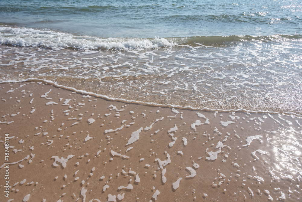 Beautiful white sand beach, clear water, white sand and sea Nature.Thailand.