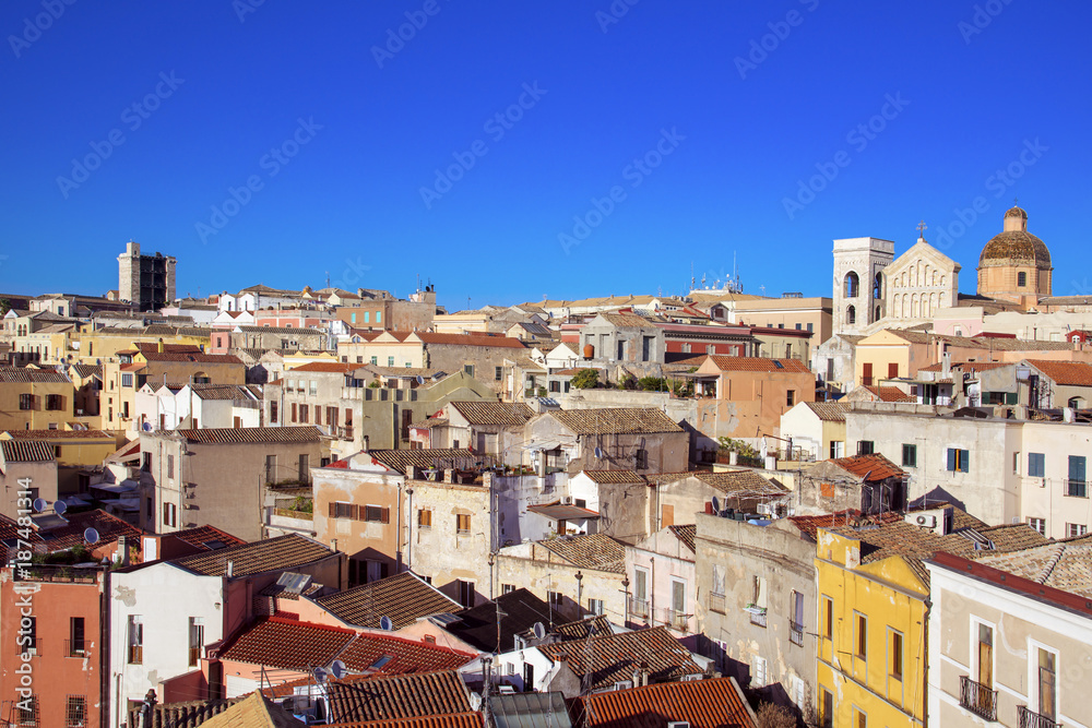 old town of Cagliari, in Sardinia, Italy